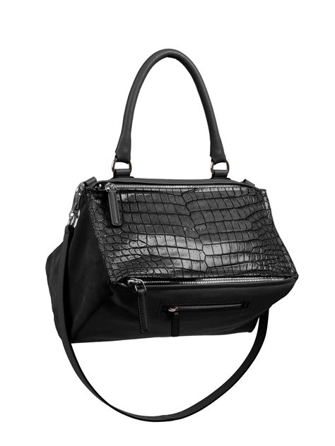 givenchy pandora black croc|GIVENCHY Calfskin Crocodile Embossed Medium Pandora .